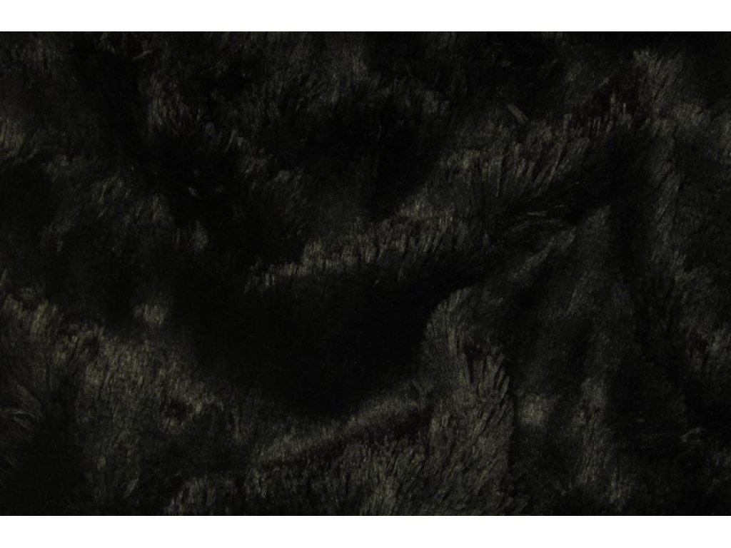 Černá střapatá kožešina, š.150 cm