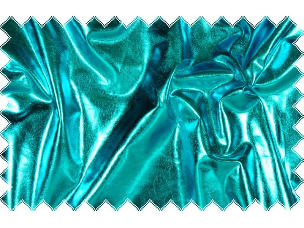 Modro-zelený lesklý jemný elastický úplet