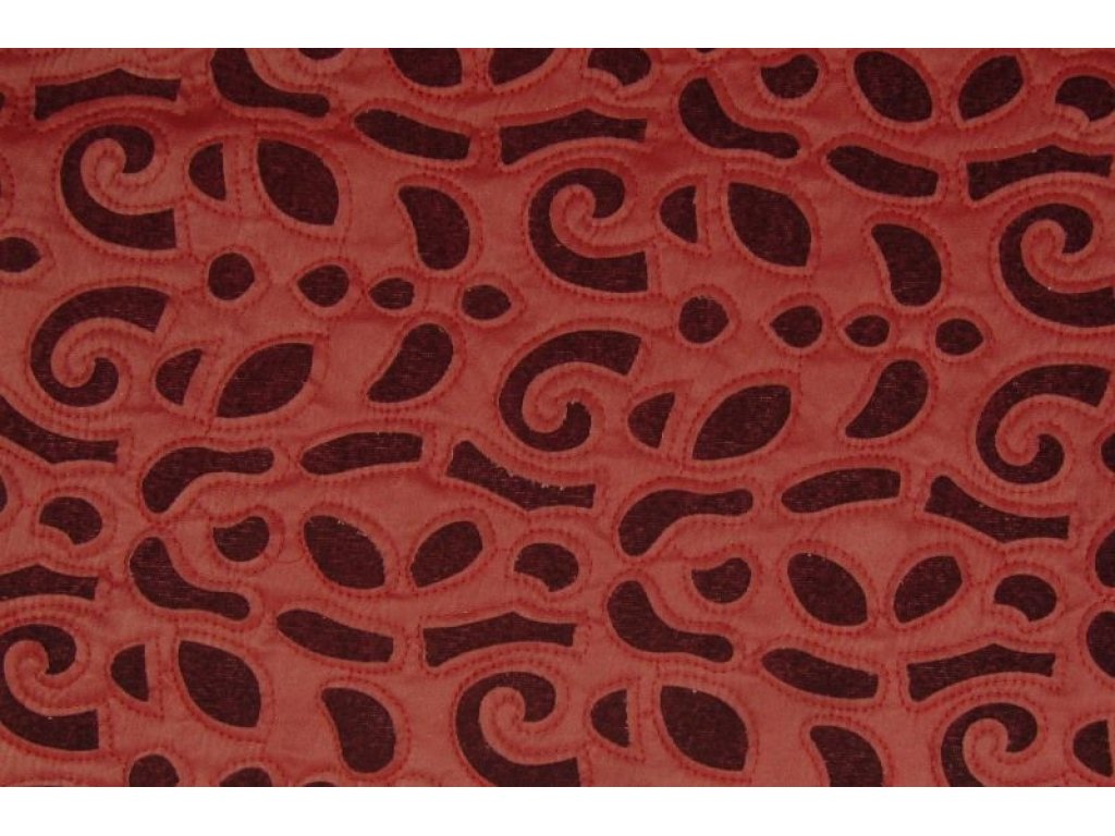 Tmavě červený koženkový prošev, š.140 cm