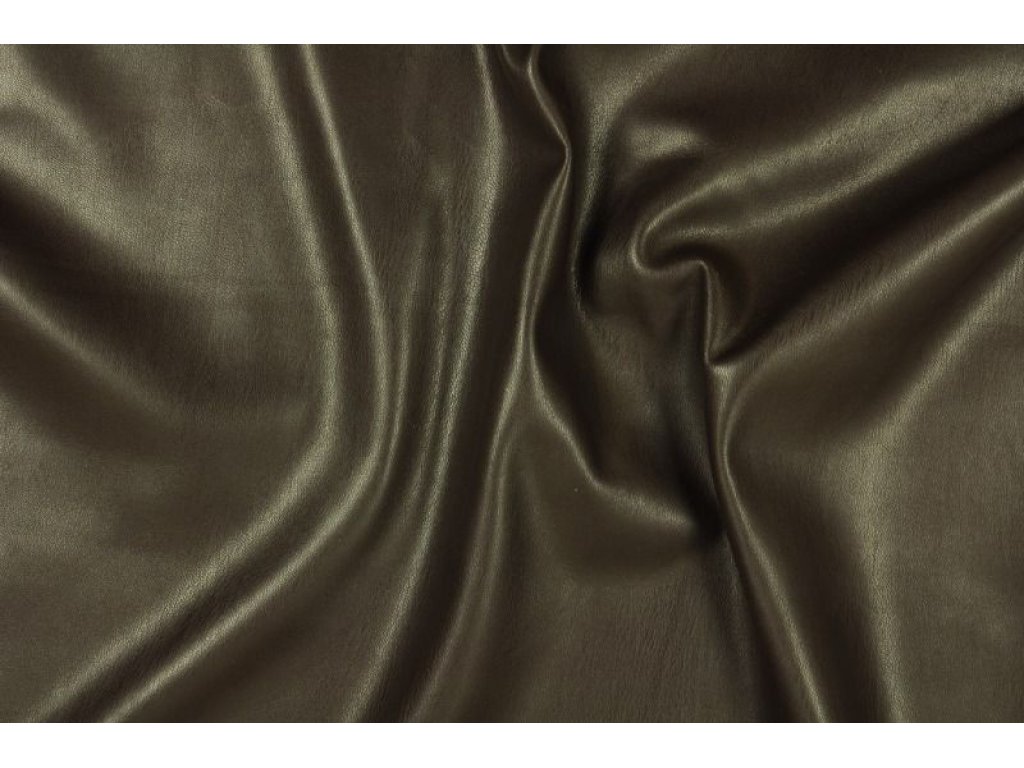 Tmavě hnědá elastická koženka, š.150 cm