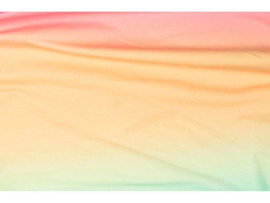 Tyrkysovo- růžová  duhová teplákovina , š.180 cm