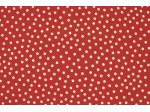 Červený úplet s bílými puntíky, š.150 cm