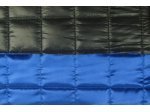 Šedo - modrý oboustranný  prošev prošitý do čtverců 7x7 cm ,druhá strana jasně modrá ,š.150 cm