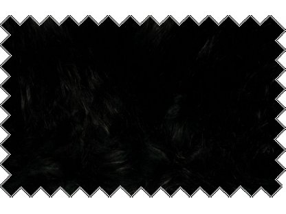 Černá exkluzivní italská kožešina  s tmavě zelenou podsadou s vlasem cca 7 cm
