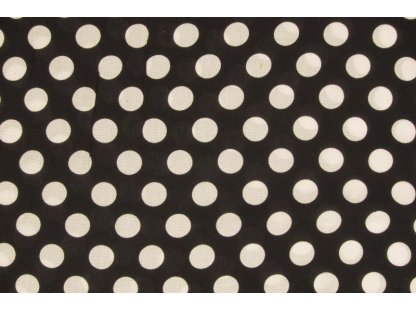 Černá šatovka s bílými puntíky o velikosti cca 2 cm, š.150 cm