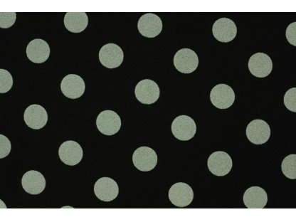 Černá zimní látka se šedým puntíkem, š.160 cm