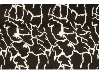Černé elastické plátno s bílým vzorkem, š.150 cm