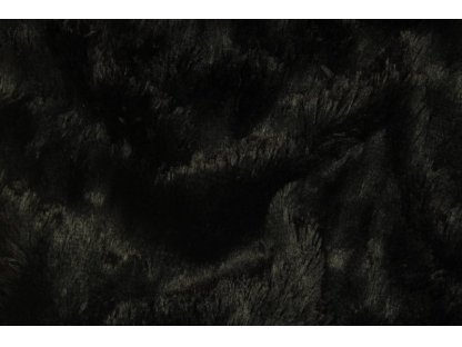 Černá střapatá kožešina, š.150 cm