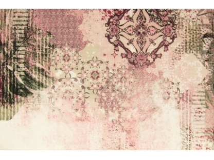 Růžový úplet se vzorem , panel po 80 cm, š. 170 cm