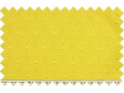 Žlutá společenská šatovka  s vyráženým květinovým vzorem, š.150 cm