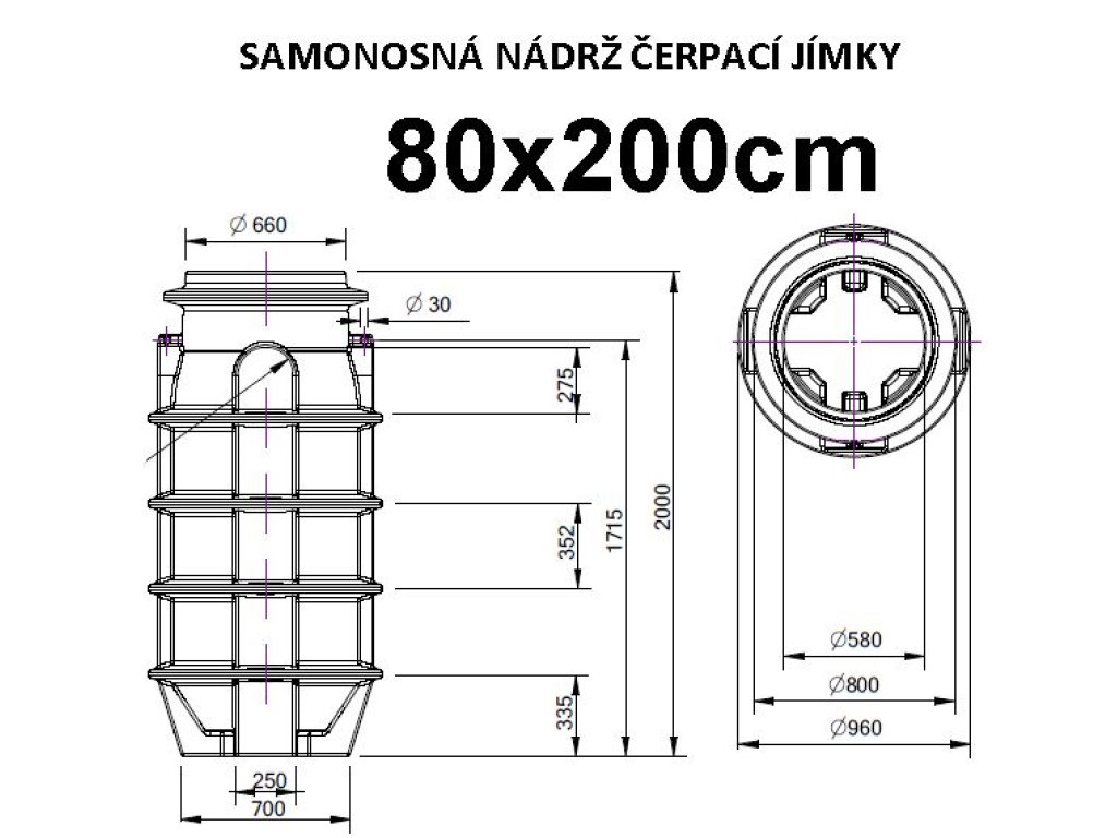 automatická čerpací jímka GRAND určena pro čerpání do spádové (gravitační) kanalizace