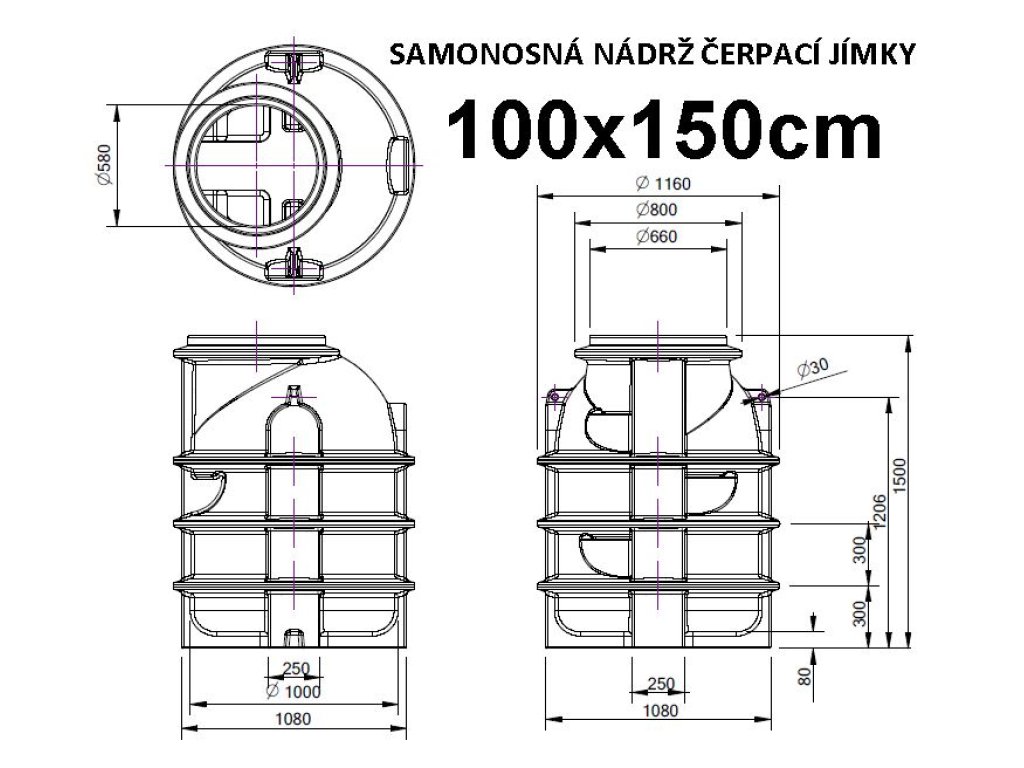 automatická čerpací jímka GRAND určena pro čerpání do spádové (gravitační) kanalizace