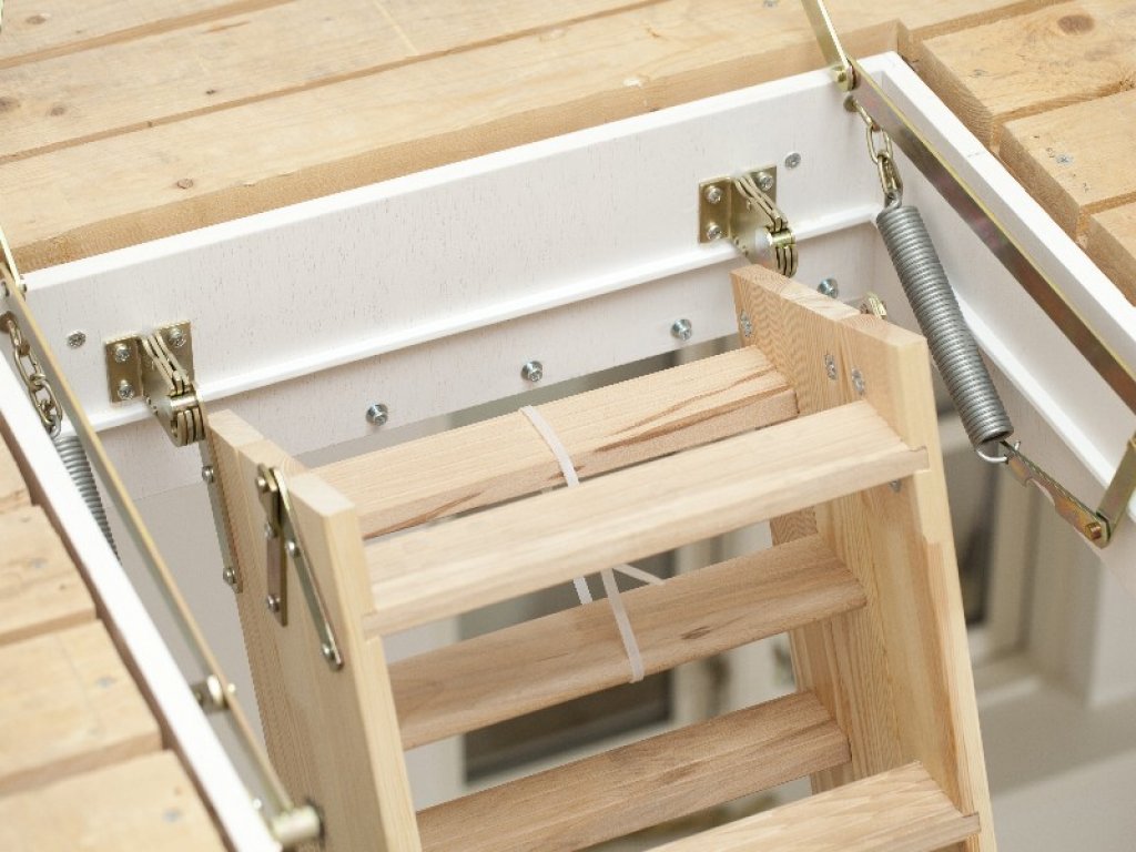 Mini drevené podkrovné schody - 87,5x60/265 - 2.
