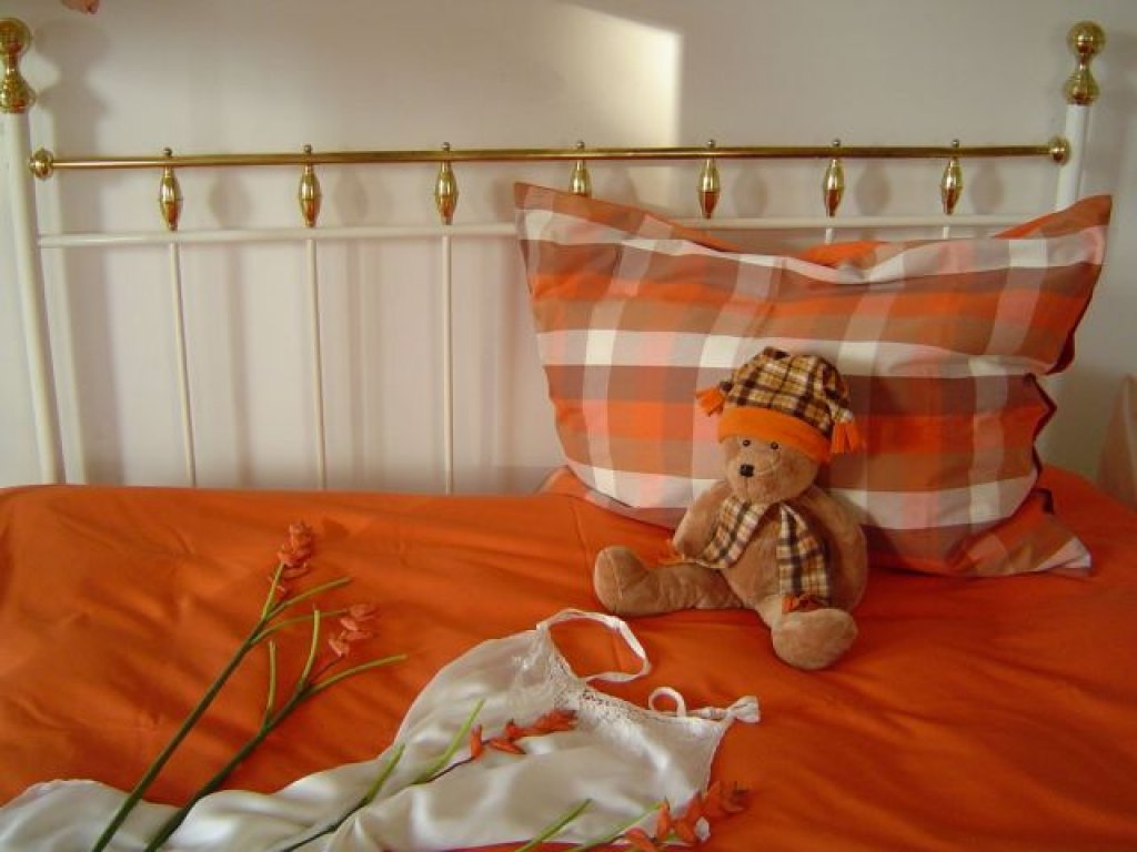 Kanafas posteľná bielizeň Vendelín 5 hrdzavá , prikrývka 140x220 + vankúš 70x90