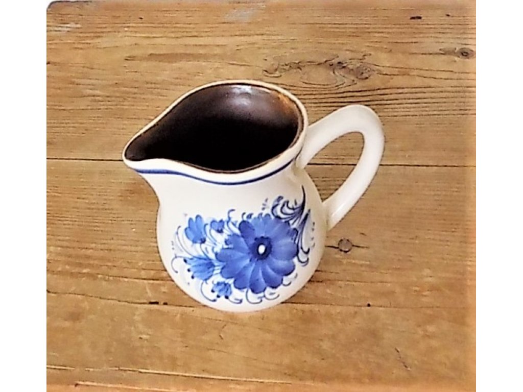 Keramický džbán na mlieko 0,2 l modré kvety