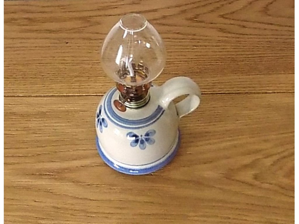 Keramická petrolejka malá - modrý pětilístek