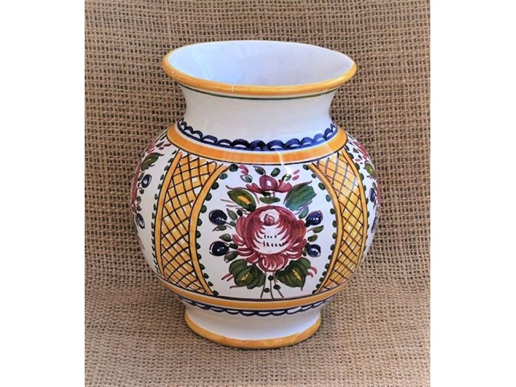 Keramická váza žltá, slovenská
