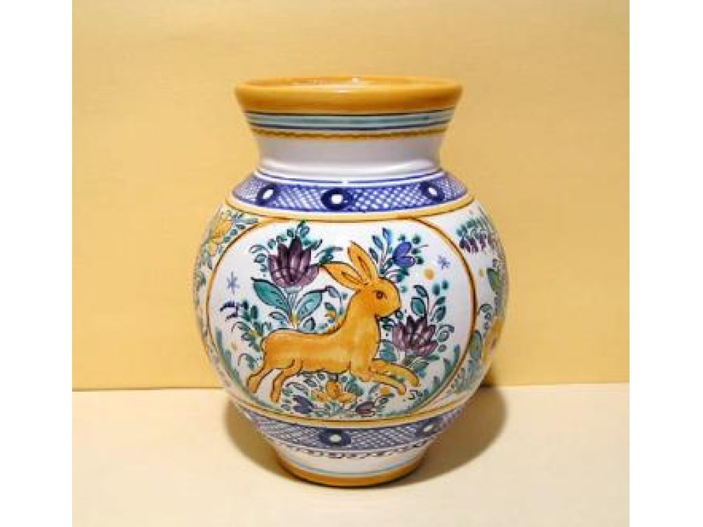Keramická váza habánska, králik