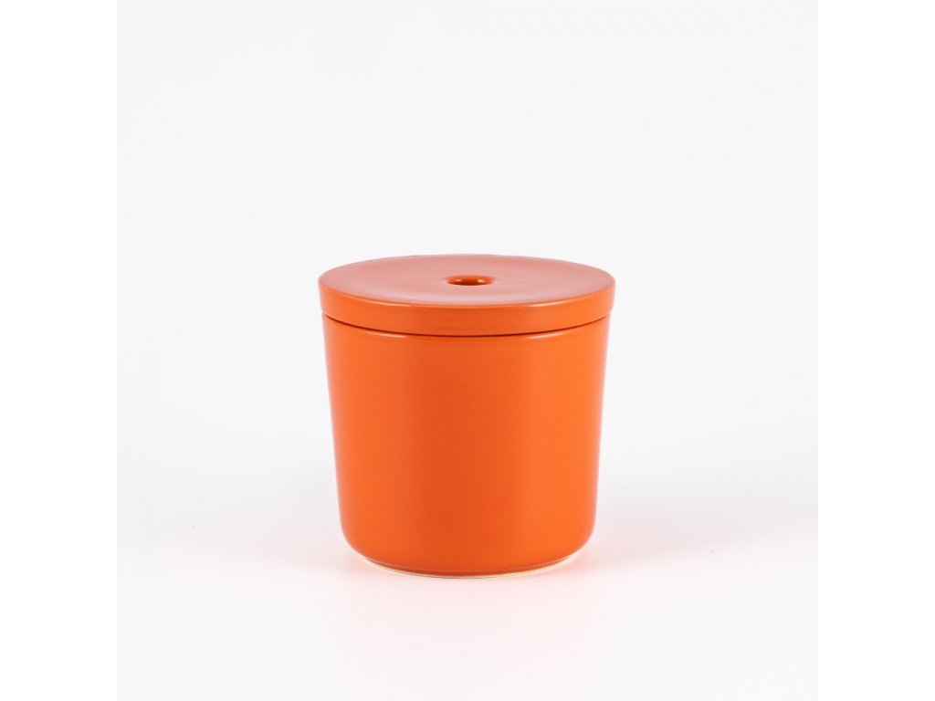 Keramický popolník, nádoba na cigaretové ohorky - oranžová