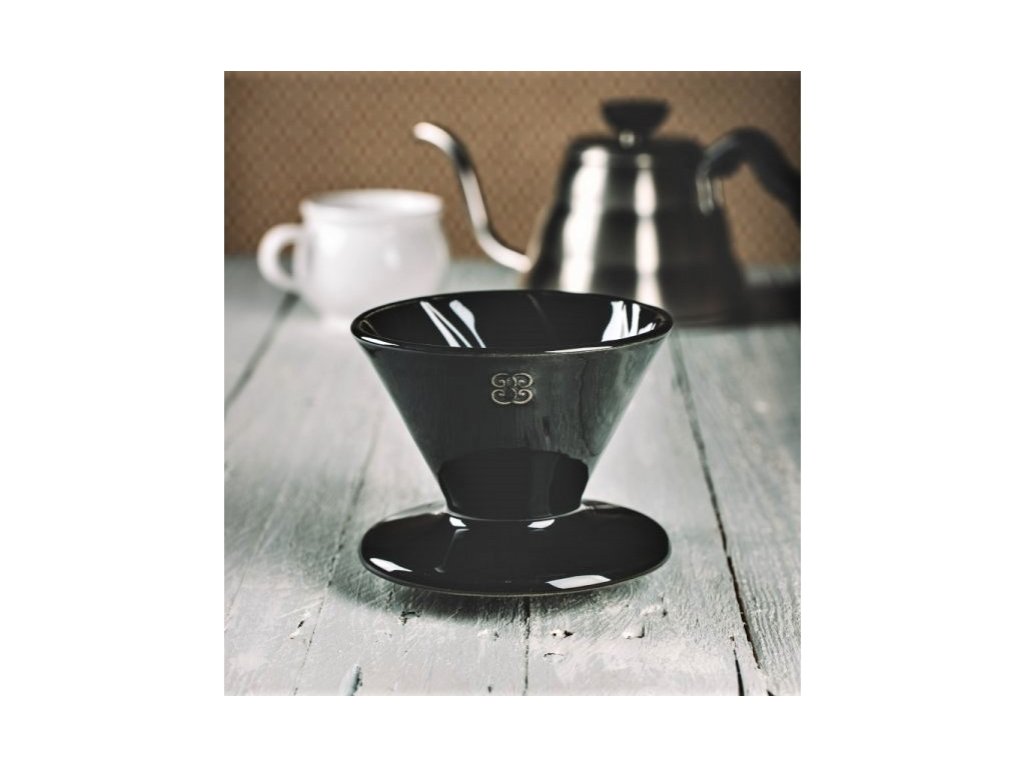 Keramický překapávač na kávu - dripper - černý