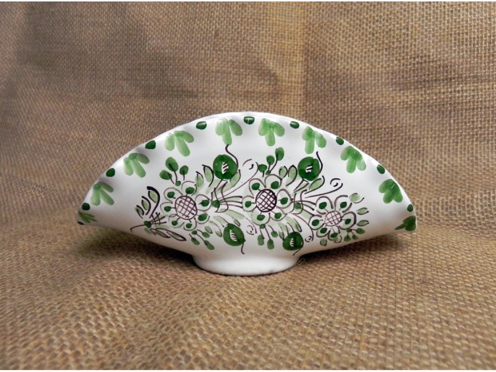 Keramický držiak na obrúsky, zelený a biely