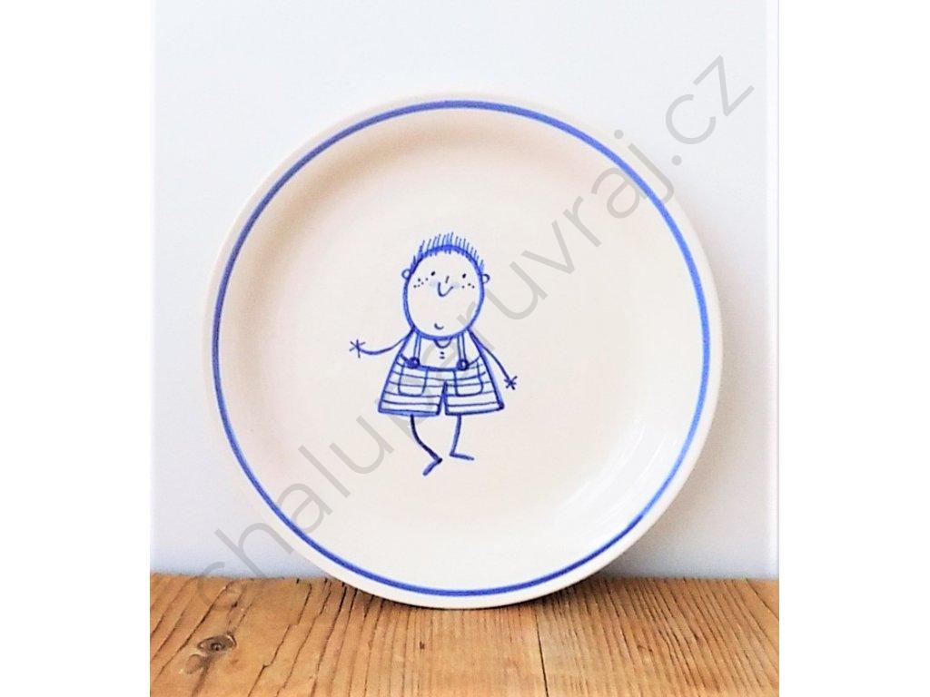 Keramický talíř pro malé kluky - pihatý