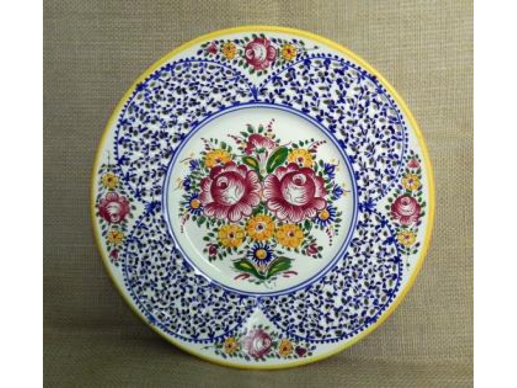 Keramický talíř - řezaný, slovácký