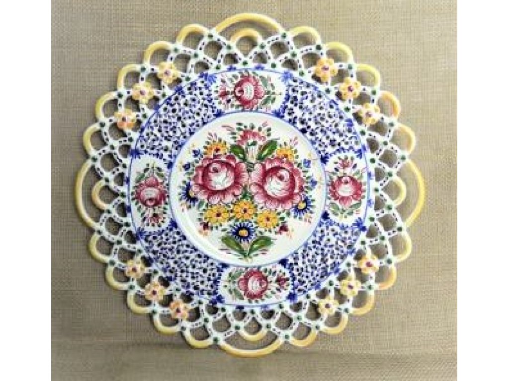 Keramický talíř - tři krajky, slovácký
