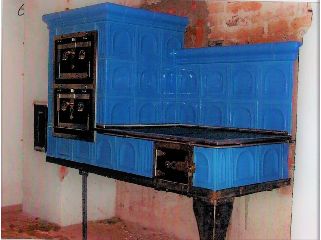 Kuchyňská kachlová kamna Miloš, modrá
