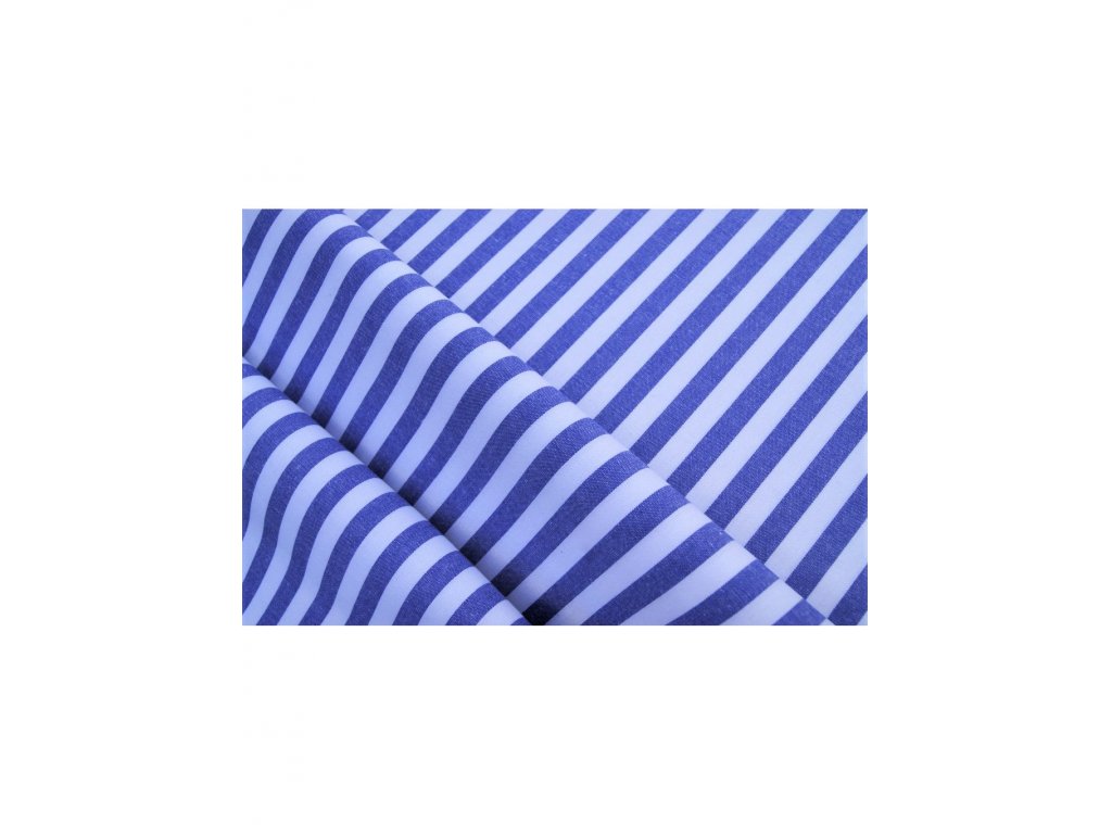 Metrage Jiřina P 1 cm - modrá - biela - plátno 