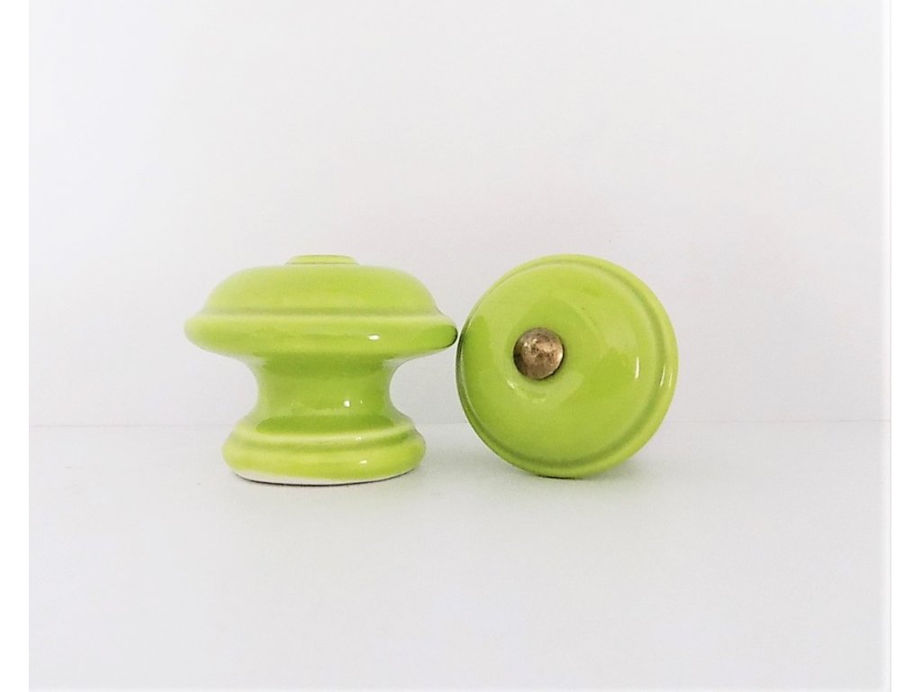 Porcelánová rukoväť huby - jasne zelená 