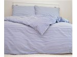 Bavlnená posteľná bielizeň 200x220 - Pruhy modré