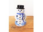 Chodský keramický Sněhulák, aroma lampa, modře malovaný