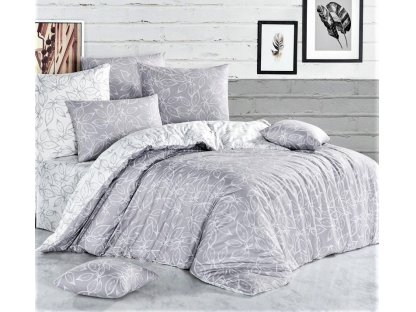 Bavlnená posteľná bielizeň 140x200 - Flores Silver