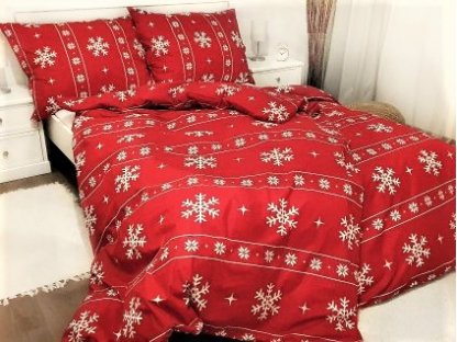 Bavlnená posteľná bielizeň 140x200 - Vianočná červená