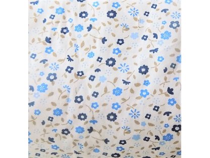 Bavlněný polštář - váleček - květy modré