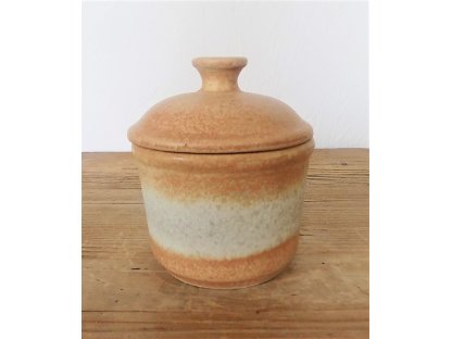 Cukřenka objem 0,20 litru , průměr 9,5 cm  výška 7 cm Sahara, keramika, kamenina