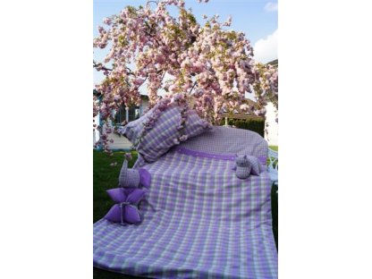 Kanafas posteľná bielizeň Viola, ružový pruh K2/K 0,5prebalenie 140x200 + vankúš 70x90