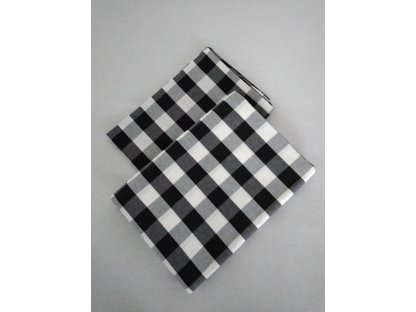 Posteľná bielizeň Kanafas Simon cube, čiernobiela, prikrývka 140x200 cm, vankúš 70x90