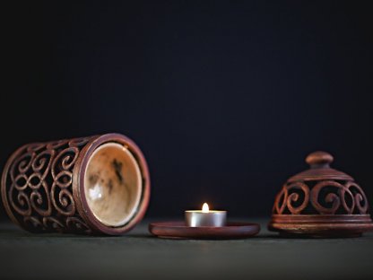 Keramická aromaterapeutická lampa orient - biela