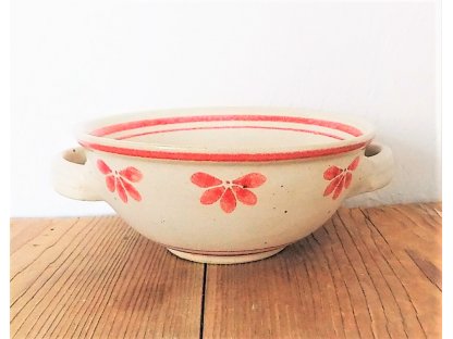 Keramická miska na polévku, guláš - pětilístek červený - průměr 16 cm