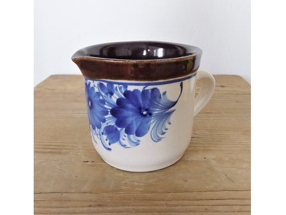 Keramický džbán na mlieko, modré kvety 0,3 l