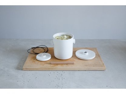 Keramická nádoba na kvasenie kapusty - kapusta - biela