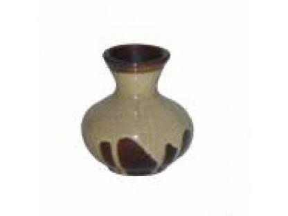 Keramická váza KK 22 šířka-7 cm výška-8cm hnědá polévaná,kamenina
