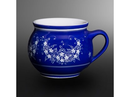 Keramický hrnek na čaj modrý kobalt 25.