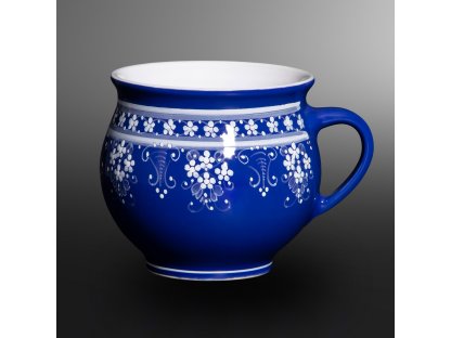 Keramický hrnek na čaj modrý kobalt 27.