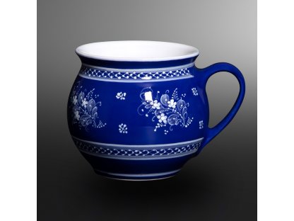 Keramický hrnek na čaj modrý kobalt 32.