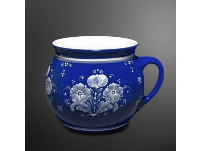 Keramický hrnek na čaj modrý kobalt 35.