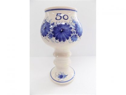 Keramický pohár "50" - s jakýmkoli číslem, nápisem - v.25 cm