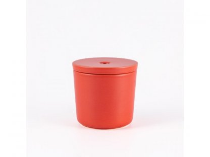 Keramický popelníček, nádoba na nedopalky - červená - mat